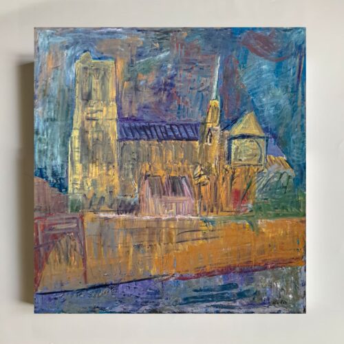 Notre-Dame Cathedral in Paris. 2009-2010. 80 x 80 cm. Oil on canvas.